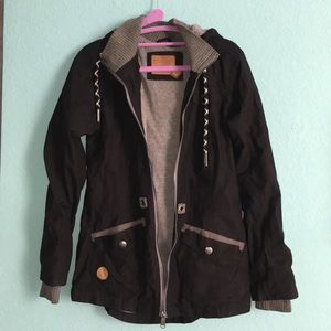 Layered zip front jacket
